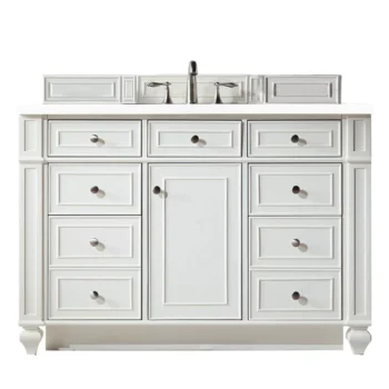 Bristol 48" Single Vanity, Bright White w/ 3 CM White Zeus Quartz Top