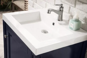 Britannia 24" Single Vanity, Navy Blue w/ White Glossy Composite Stone Top - Image 7