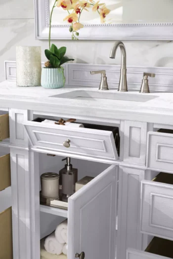 Bristol 60" Single Vanity, Bright White w/ 3 CM Arctic Fall Solid Surface Top - Image 5