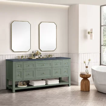 Breckenridge 72" Double Vanity, Smokey Celadon w/ 3 CM Charcoal Soapstone Top - Image 4