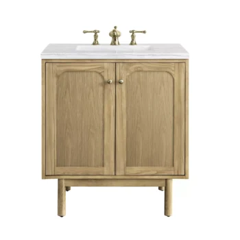 Laurent 30" Single Vanity, Light Natural Oak w/ 3 CM Arctic Fall Top