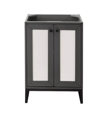Chianti 24" Single Vanity Cabinet, Mineral Gray, Matte Black - Image 2