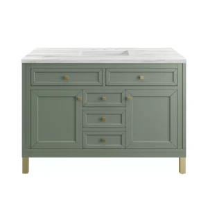 Chicago 48″ Single Vanity, Smokey Celadon w/ 3 CM Arctic Fall Top