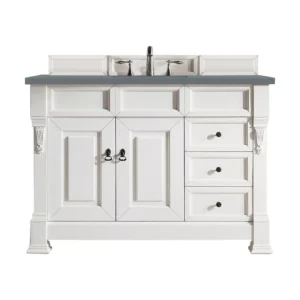 Brookfield 48″ Single Vanity, Bright White w/ 3 CM Cala Blue Quartz Top