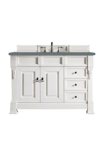 Brookfield 48" Single Vanity, Bright White w/ 3 CM Cala Blue Quartz Top