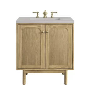 Laurent 30″ Single Vanity, Light Natural Oak w/ 3 CM Eternal Serena Top