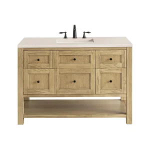 Breckenridge 48″ Single Vanity, Light Natural Oak w/ 3 CM Eternal Marfil Top
