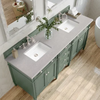 Brittany 72" Double Vanity, Smokey Celadon w/ 3 CM Eternal Serena Top - Image 5