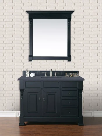 Brookfield 48" Single Vanity, Antique Black w/ 3 CM Charcoal Soapstone Quartz Top - Image 2