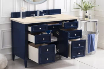 Brittany 48" Single Vanity, Victory Blue w/ 3 CM Eternal Marfil Quartz Top - Image 4
