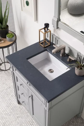 Brittany 30" Single Vanity, Urban Gray, w/ 3 CM Charcoal Soapstone Quartz Top - Image 3