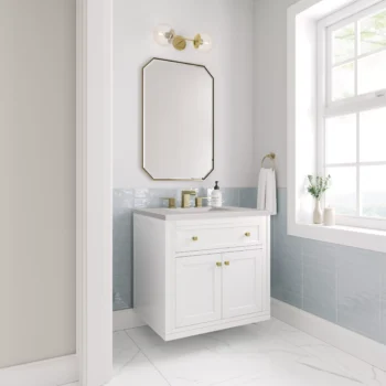 Chicago 30" Single Vanity, Glossy White w/ 3 CM Eternal Serena Top - Image 3