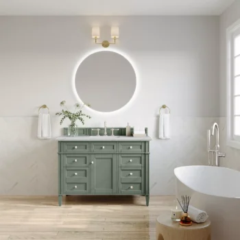 Brittany 48" Single Vanity, Smokey Celadon w/ 3 CM Ethereal Noctis Top - Image 3