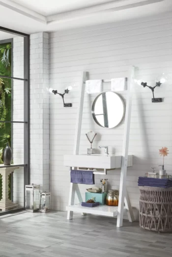 Lakeside 30" Single Vanity, Glossy White w/ Arctic Fall Top - Image 3
