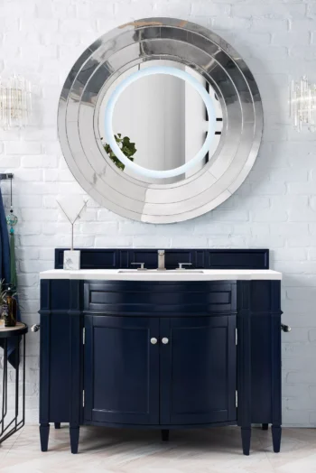 Brittany 46" Single Vanity, Victory Blue w/ 3 CM White Zeus Quartz Top - Image 2
