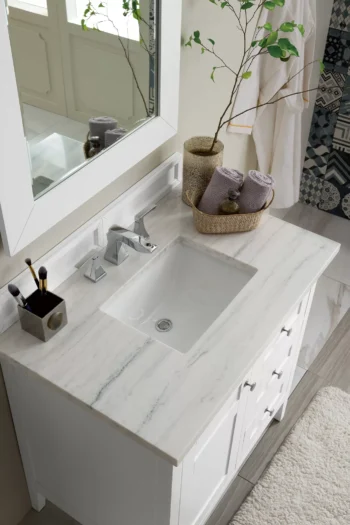 Palisades 36" Single Vanity, Bright White w/ 3 CM Arctic Fall Solid Surface Top - Image 5