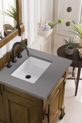 Brookfield 26" Single Vanity, Country Oak w/ 3 CM Grey Expo Quartz Top - Image 2