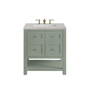 Breckenridge 30″ Single Vanity, Smokey Celadon w/ 3 CM Eternal Serena Top