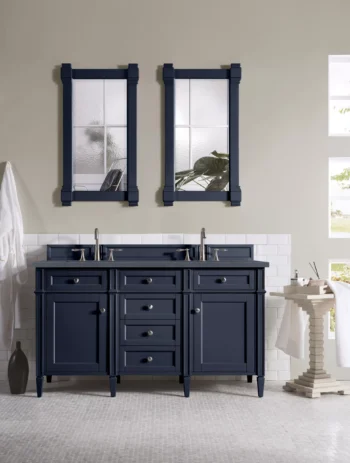 Brittany 60" Double Vanity, Victory Blue w/ 3 CM Charcoal Soapstone Quartz Top - Image 2