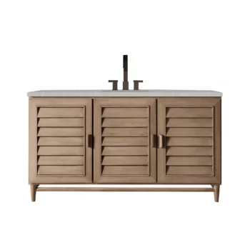 Portland 60" Single Vanity Whitewashed Walnut w/ 3 CM Eternal Serena Quartz Top