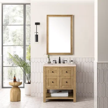 Breckenridge 30" Single Vanity, Light Natural Oak w/ 3 CM Eternal Marfil Top - Image 2