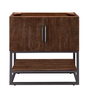 Columbia 31.5″ Single Vanity Cabinet, Coffee Oak, Matte Black