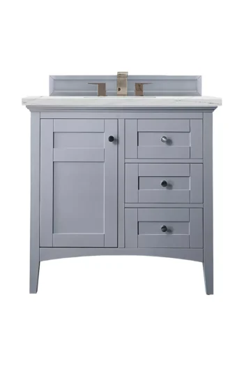 Palisades 36" Single Vanity, Silver Gray w/ 3 CM Ethereal Noctis Quartz Top
