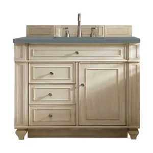 Bristol 36″ Single Vanity, Vintage Vanilla w/ 3 CM Cala Blue Top