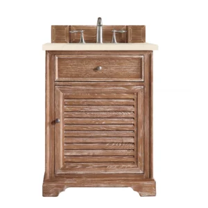 Savannah 26″ Single Vanity, Driftwood w/ 3 CM Eternal Marfil Quartz Top