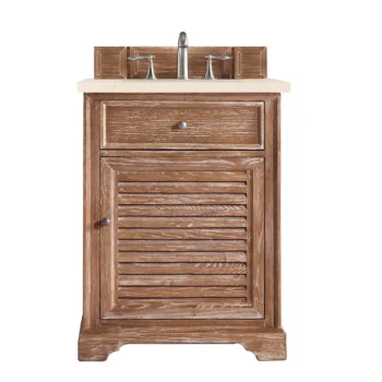 Savannah 26" Single Vanity, Driftwood w/ 3 CM Eternal Marfil Quartz Top