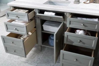 Brittany 60" Single Vanity, Urban Gray w/ 3 CM Arctic Fall Solid Surface Top - Image 4