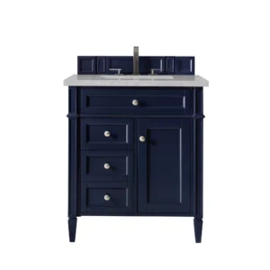 Brittany 30″ Single Vanity, Victory Blue w/ 3 CM Eternal Serena Quartz Top