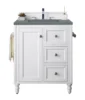 Copper Cove Encore 30″ Single Vanity, Bright White w/ 3 CM Cala Blue Top