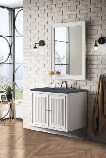 Athens 30" Single Vanity, Glossy White w/ 3 CM Charcoal Soapstone Quartz Top - Image 7