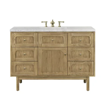 Laurent 48" Single Vanity, Light Natural Oak w/ 3 CM Eternal Jasmine Pearl Top