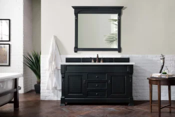 Brookfield 60" Single Vanity, Antique Black w/ 3 CM Ethereal Noctis Quartz Top - Image 2