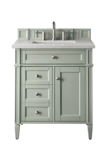 Brittany 30" Single Vanity, Sage Green, w/ 3 CM Eternal Serena Quartz Top