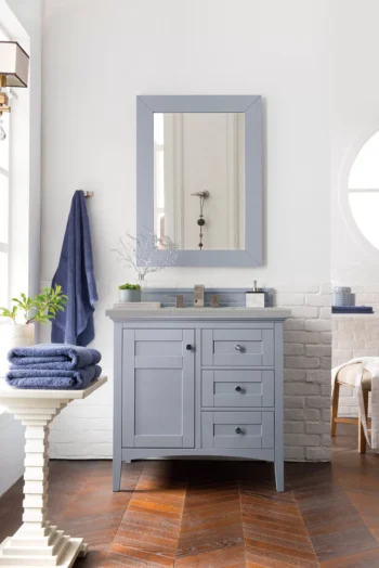 Palisades 36" Single Vanity, Silver Gray w/ 3 CM Eternal Serena Quartz Top - Image 2