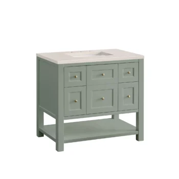 Breckenridge 36" Single Vanity, Smokey Celadon w/ 3 CM Eternal Marfil Top - Image 6