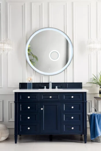 Brittany 48" Single Vanity, Victory Blue w/ 3 CM White Zeus Quartz Top - Image 2