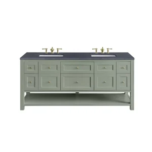 Breckenridge 72″ Double Vanity, Smokey Celadon w/ 3 CM Charcoal Soapstone Top