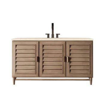 Portland 60" Single Vanity Whitewashed Walnut w/ 3 CM Eternal Marfil Quartz Top