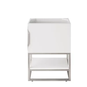 Columbia 24″ Single Vanity Cabinet, Glossy White, Brushed Nickel