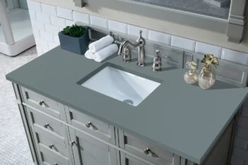 Brittany 48" Single Vanity, Urban Gray w/ 3 CM Cala Blue Quartz Top - Image 4
