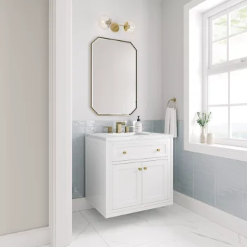 Chicago 30" Single Vanity, Glossy White w/ 3 CM Ethereal Noctis Top - Image 3