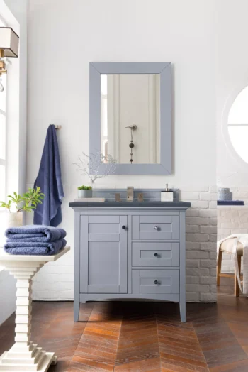 Palisades 36" Single Vanity, Silver Gray w/ 3 CM Charcoal Soapstone Quartz Top