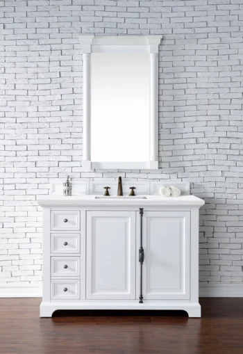 Providence 48" Single Vanity, Bright White w/ 3 CM Arctic Fall Top - Image 2