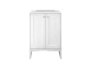 Chianti 24" Single Vanity Cabinet, Glossy White, Brushed Nickel