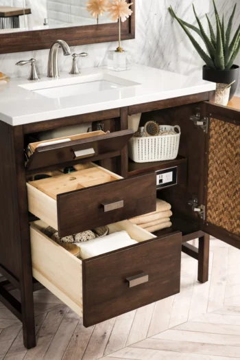 Addison 36" Single Vanity, Mid-Century Acacia w/ 3 CM White Zeus Quartz Top - Image 6