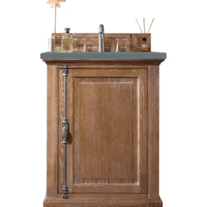 Providence 26″ Single Vanity, Driftwood w/ 3 CM Cala Blue Top